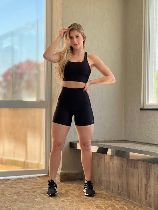 Set Short Black 🖤 (tecido Caneladinho)