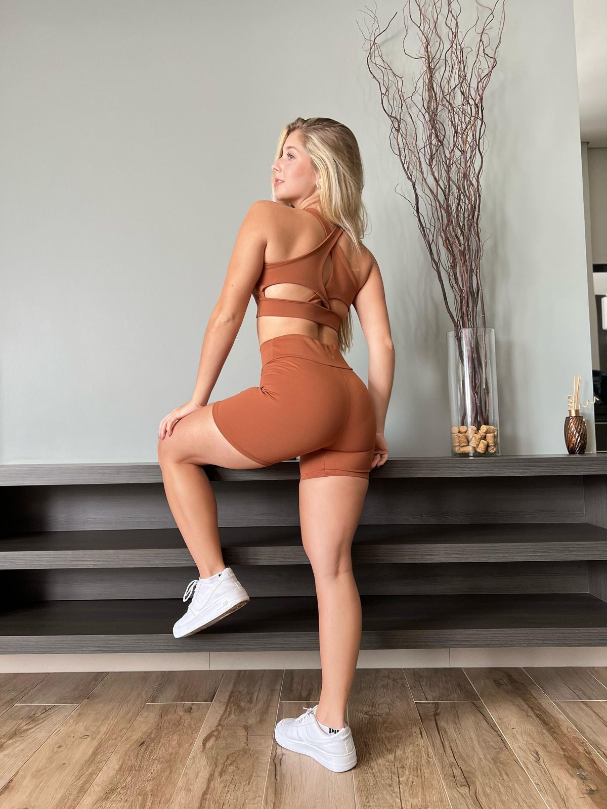 Brown Polyamide set short 🤎