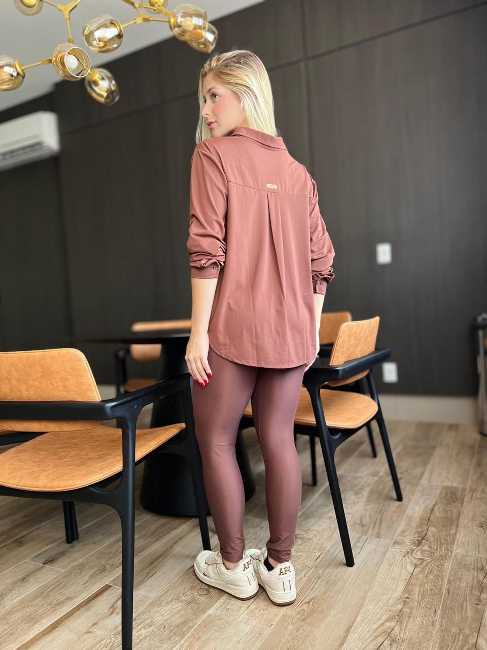Long Sleeve Button-Front Top